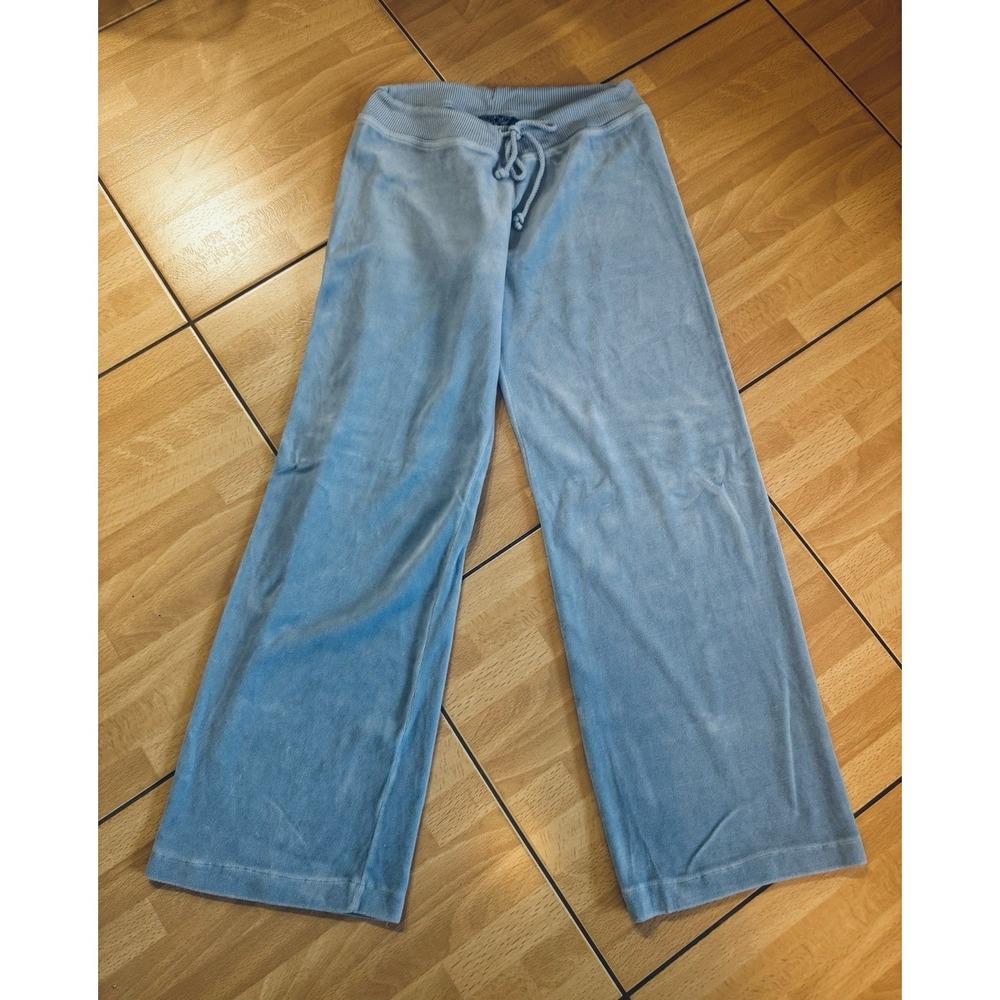 Hard Tail Baby Blue Velour Tracksuit Pants. Size S